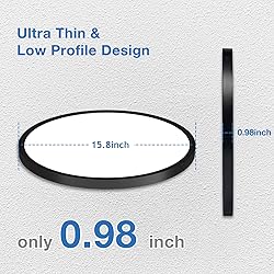 CycevSun 15.8 Inch Black Flush Mount Ceiling Light