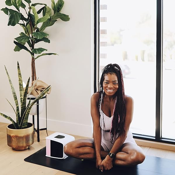 Evapolar evaSMART Luftkhler Luftbefeuchter Tragbarer Khl Ventilator mit Smart App Control Alexa Untersttzung Bunte LED Hintergrundbeleuchtung Flsterleiser Betrieb einfache Bedienung