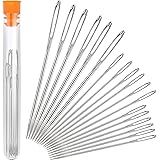 Outus Large-Eye Needles Steel Yarn Knitting Needles Sewing Needles Darning Needle, 9 Pieces (Pointed)