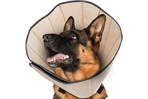 Tarovvoo Soft Dog Cone, Soft Cone for Dogs After Surgery for Large Medium Small Dogs, Comy Dog Cone Alternative, Adjustable Dog Recovery Collars to Stop Licking (Khaki, XX-Large)