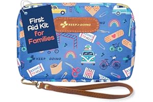 KEEP>GOING KeepGoing Travel First Aid Kit for Kids – 130 Pc. for Car, Home, Purse, Diaper Bag & Backpack with Latex-Free Bandages - Mini First Aid Kit Travel Size TSA-Approved