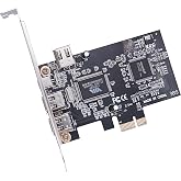 NFHK Card PCI-E 1X 4X 16X to Firewire 400 Capture Card IEEE 1394a PCI Express 4 Ports Card 6Pin and 4Pin IEEE-1394 400Mbps Adapter for Windows Mac Os Linux