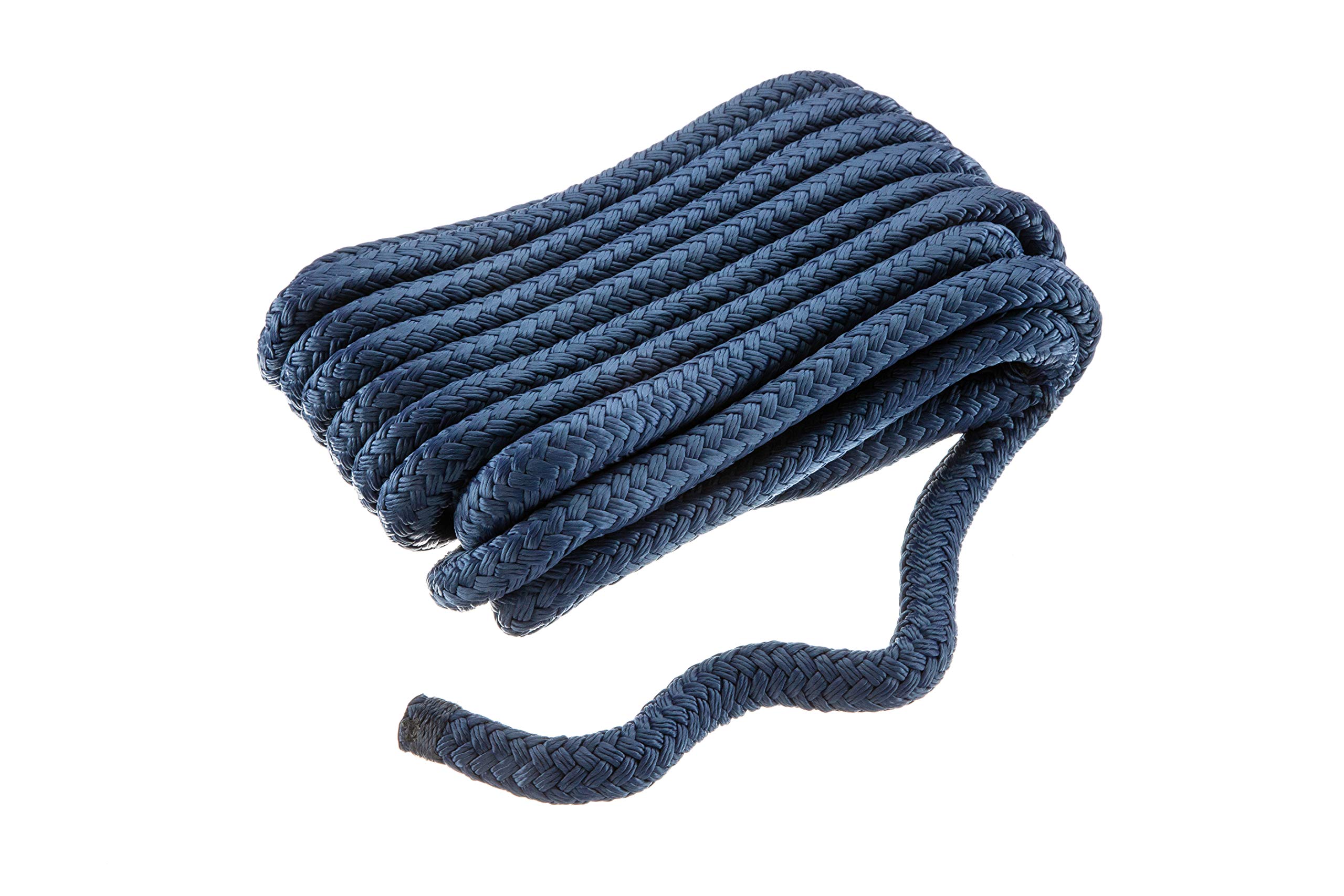 Seachoice Double-Braid Nylon Dock Line w/Eye Splice, Pre-Shrunk, Heat Stabilized, 5/8 in. X 25 Ft., Navy Blue Image