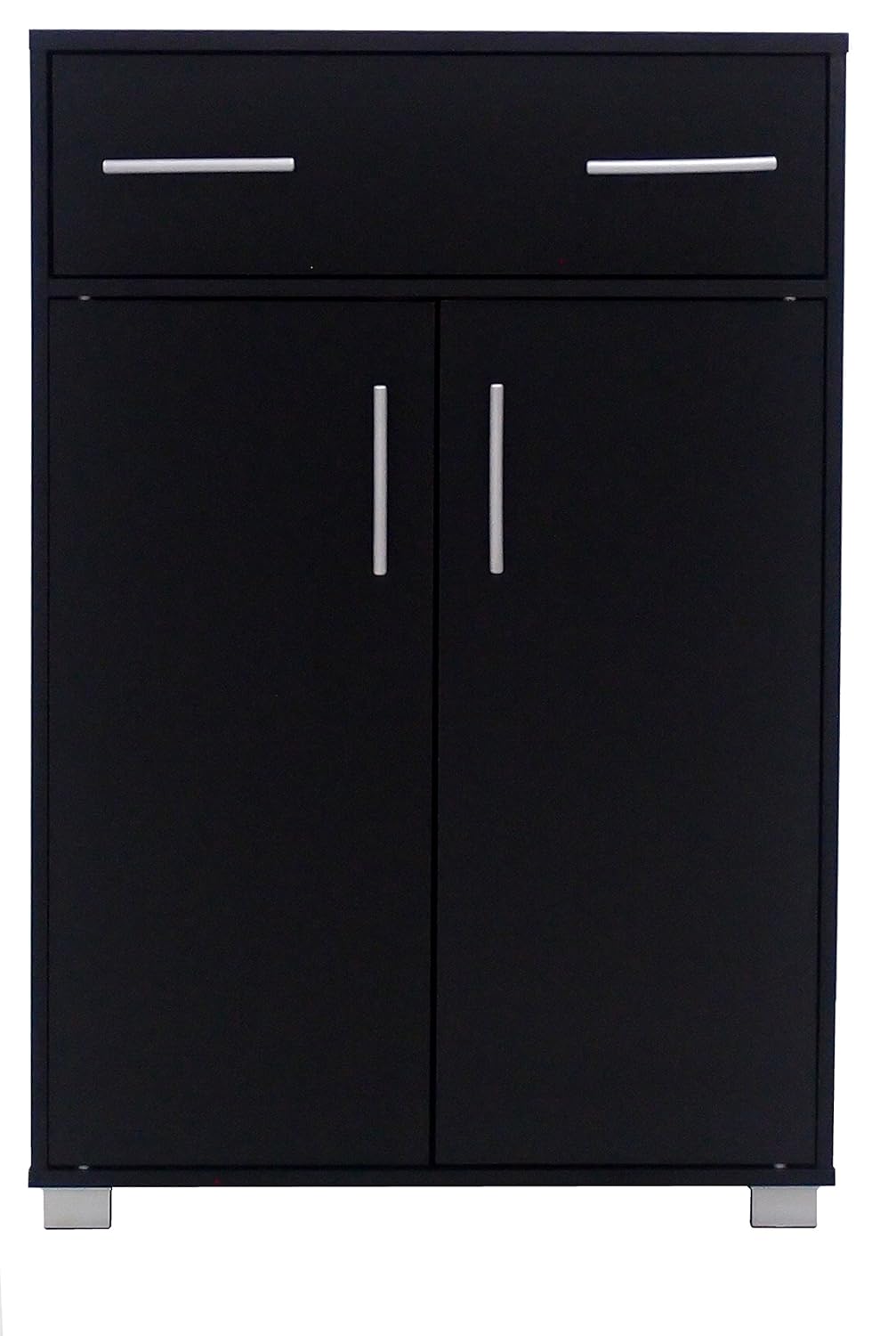 Home & Kitchen Free Standing Cupboard Reversible Door Black 1 Draw 3