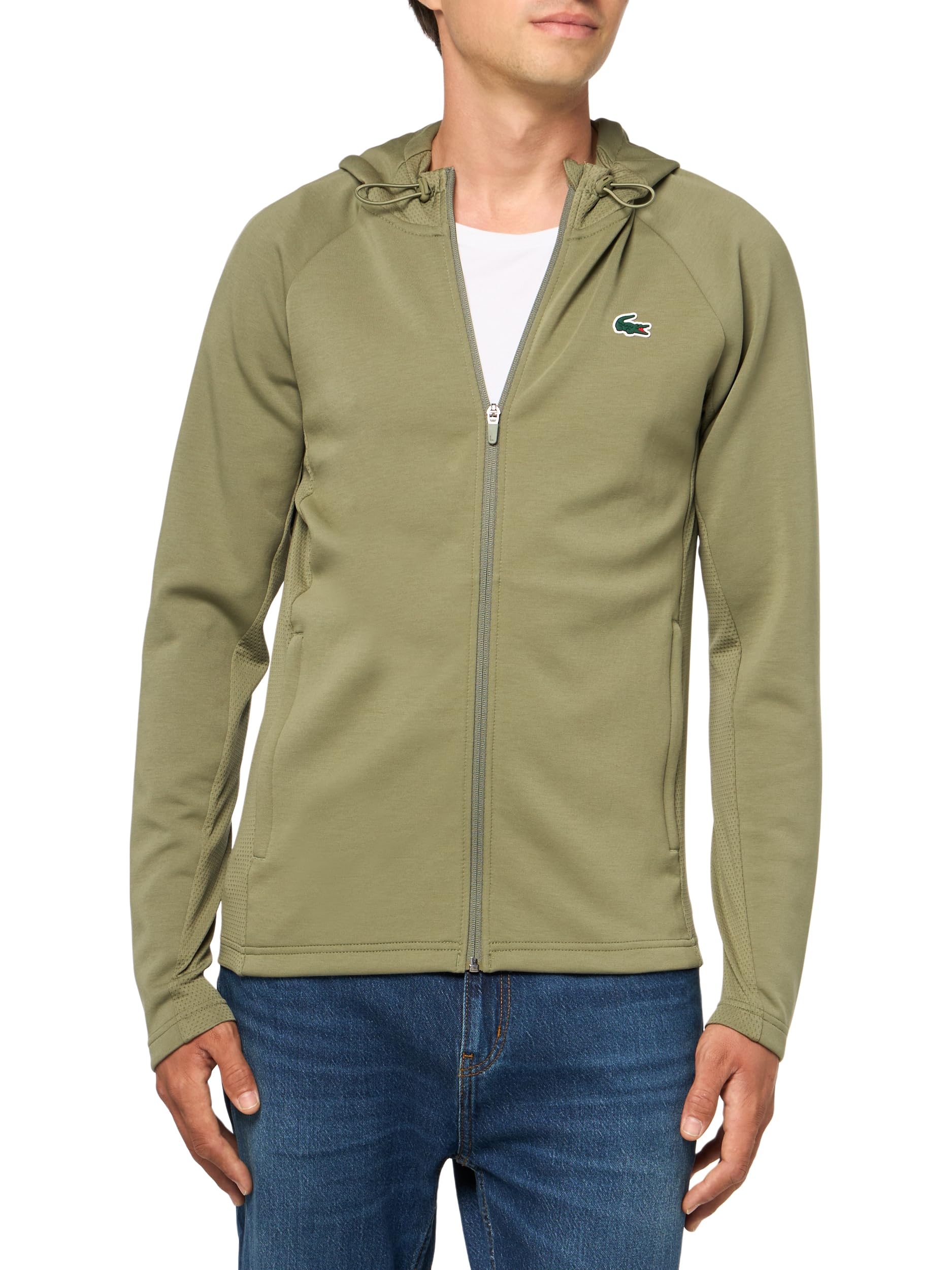Lacoste Men’s Breathable Track Jacket, Khaki/Khaki, XX-Large