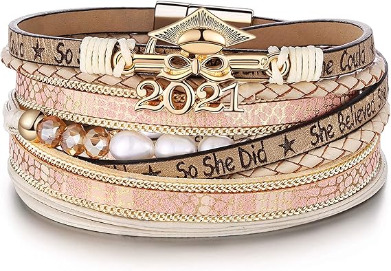 Graduation Gifts For Her Class Of 2021 Bracelets College High School Masters Degree Graduate Present For Teen Girls Amazon Ca Clothing Accessories