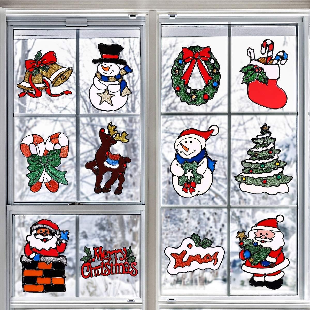Disney mickey minnie mouse christmas xmas window gel sticker decoration Holiday Decal Clings Decorations Christmas Gel Stickers For Window