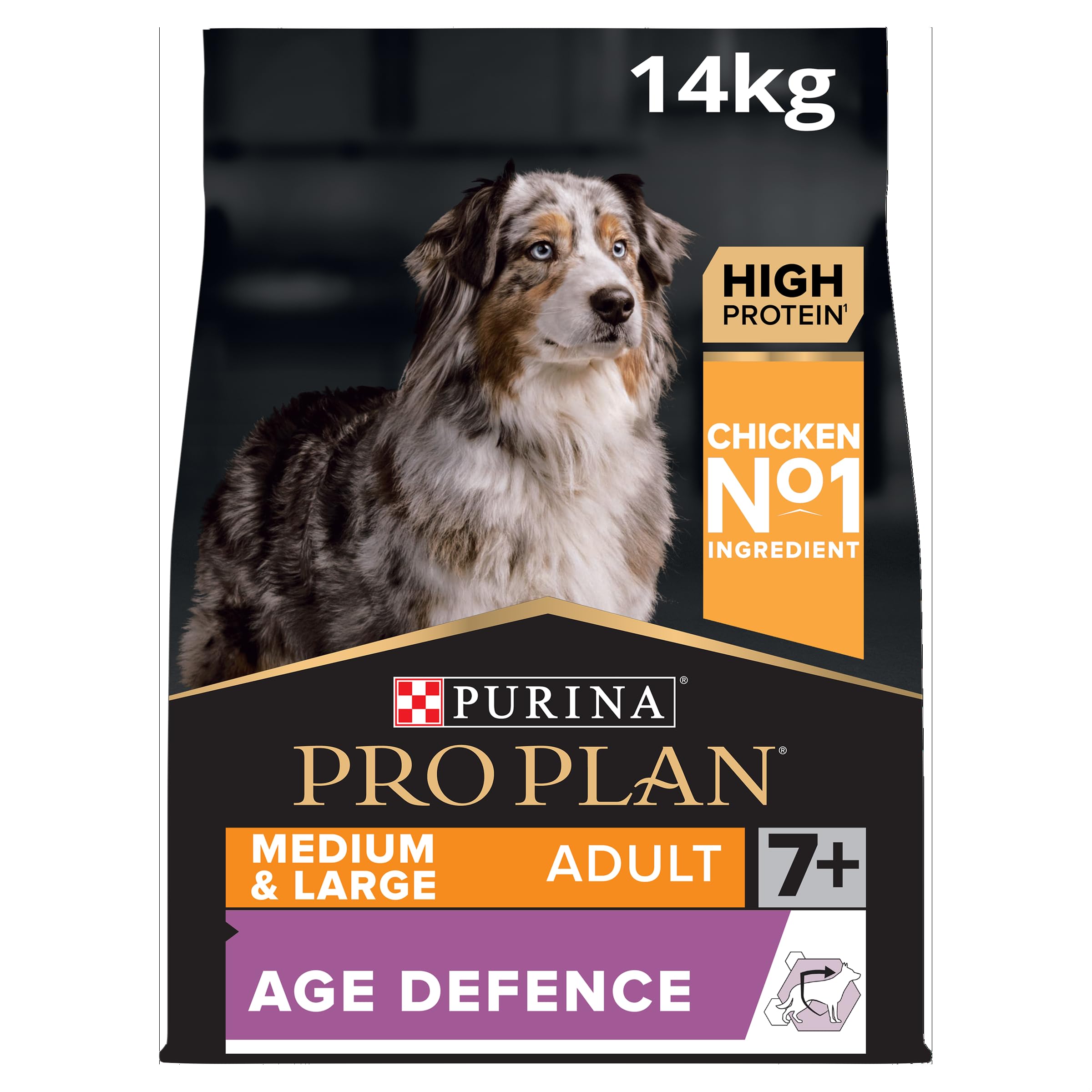 PRO PLAN Medium & Large Senior Age Defence 7+ Chicken Dry Dog Food 14kg