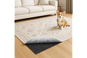Warmstar 8x10 FT Non Slip Rug Pad,100% Waterproof Felt Rug Pad for Hardwood Floors,1/8” Thick Soft Carpet Pad with Natural Rubber Backing, Secure Grip & Floor Protection