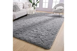 AROGAN Luxury Soft Area Rugs for Bedroom Living Room Plush Shag Rug 4x6 Feet, Grey Fluffy Rug for Kids Girls Playroom Dorm, Shag Shag Fuzzy Carpets Plush Rug for Teen Boys Nursery