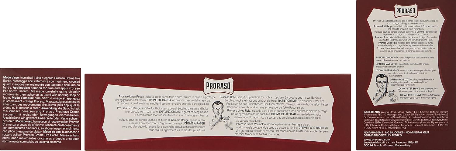 Proraso Vintage Selection, Coarse Beards Line (Trio Pack), Deluxe Shaving Kit with Pre Shaving Cream, Shaving Cream Tube - Image 4