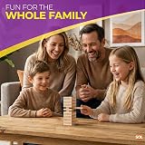 SOL 48pcs Mini Tumble Tower Game Wooden Travel Family Fun view 5