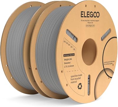 ELEGOO PLA Plus Filament 1.75mm Grey 2KG Dual Pack 1kg Spool UK