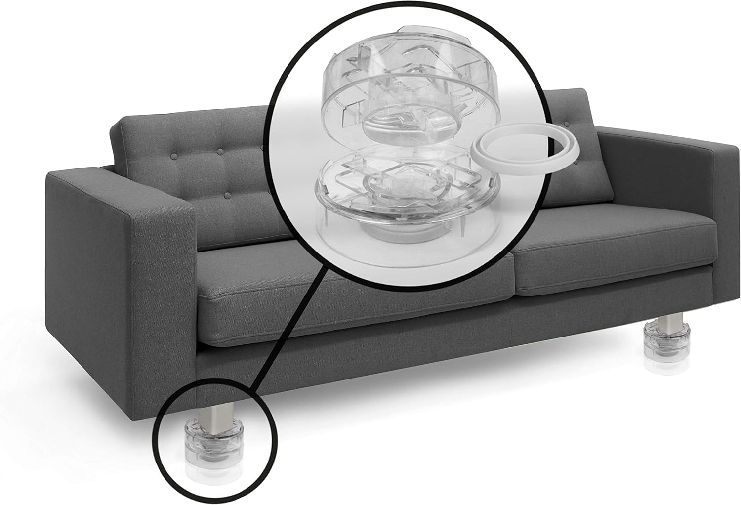 Slipstick CB658 Stack-Its 1 Inch Adjustable Bed Risers/Furniture Risers (Set of 8) Lifts Height 1", 2", or 3" - Clear Heavy Duty Raisers: Home & Kitchen