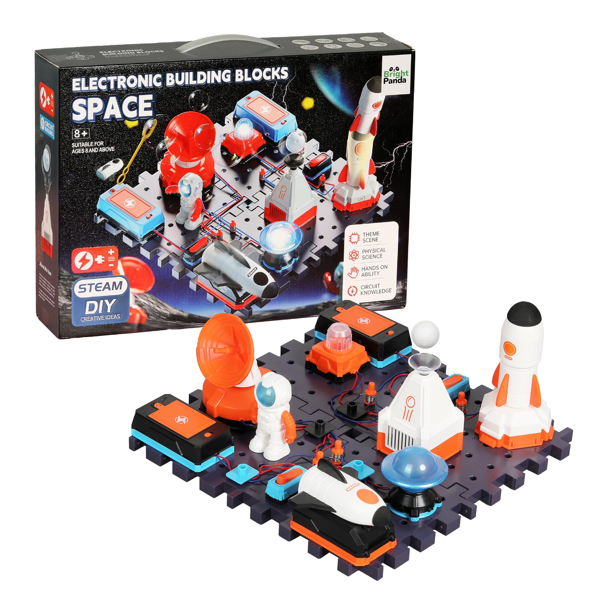 Bright Panda Electric Circuit Kits for Children, Educational Space Toys STEM Toys with 100+ Science Experiments for Kids, Build Your Own Science Kit, Combine Kits for More Fun (Aerospace Advanced Set)
