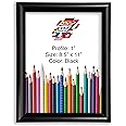 Aluminum Snap Frame, Front Loading Pictures Frame, 8.5" x 11", Black Finish, with Non-Glare PVC Cover and Sturdy Plastic Backing