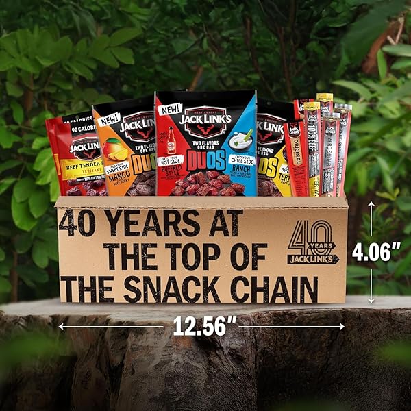 JACK LINK’S DUOS GIFT BOX – INCLUDES BEEF JERKY, CHICKEN & TENDER BITES, & STICKS, GREAT PROTEIN GIFTS FOR DAD, MEN OR MEAT LOVERS, IDEAL FOR HOLIDAYS & MORE – 11-PIECE BEAST SNACK VARIETY PACK