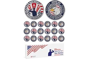 KARSUN CRAFT 20 Pieces Commemorative Thank You for Your Service Coins - Collectible Appreciation Military Challenge Coins Gifts for Veterans, Army, Navy, Marines, Coast Guard, Police, Firefighter, Paramedics