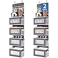 JARLINK 2 Pack Over The Door Hanging Organizer with 4 Large Pockets, Back of Door Storage for Baby Nursery Bathroom Bedroom Kitchen Dorm Closet Pantry Camper RV (Grey)