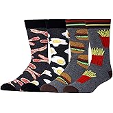 AFADER Men's Funny Cozy Dress Cotton Socks for Men Novelty Crazy Crew Socks Size 7-12