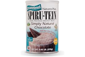 NATURE'S PLUS Natures Simply Natural SPIRU-TEIN Shake - Unsweetened Chocolate - 0.82 lb Protein Powder- Meal Replacement - Natural Energy - Supports Diabetic Lifestyle - Vegetarian, 16 Servings