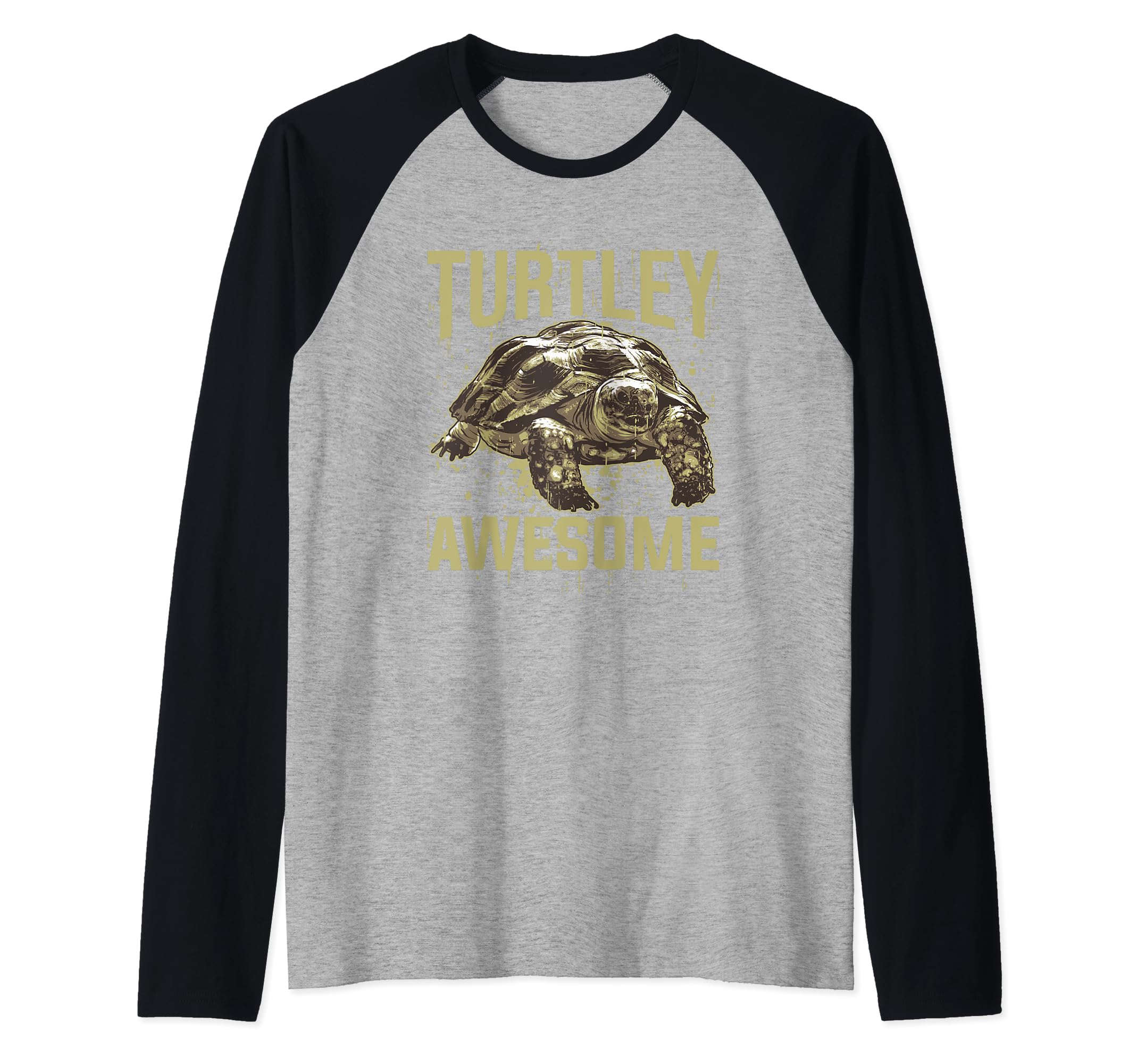 Turtle - Turtley Awesome - Reptiles Raglan Baseball Tee