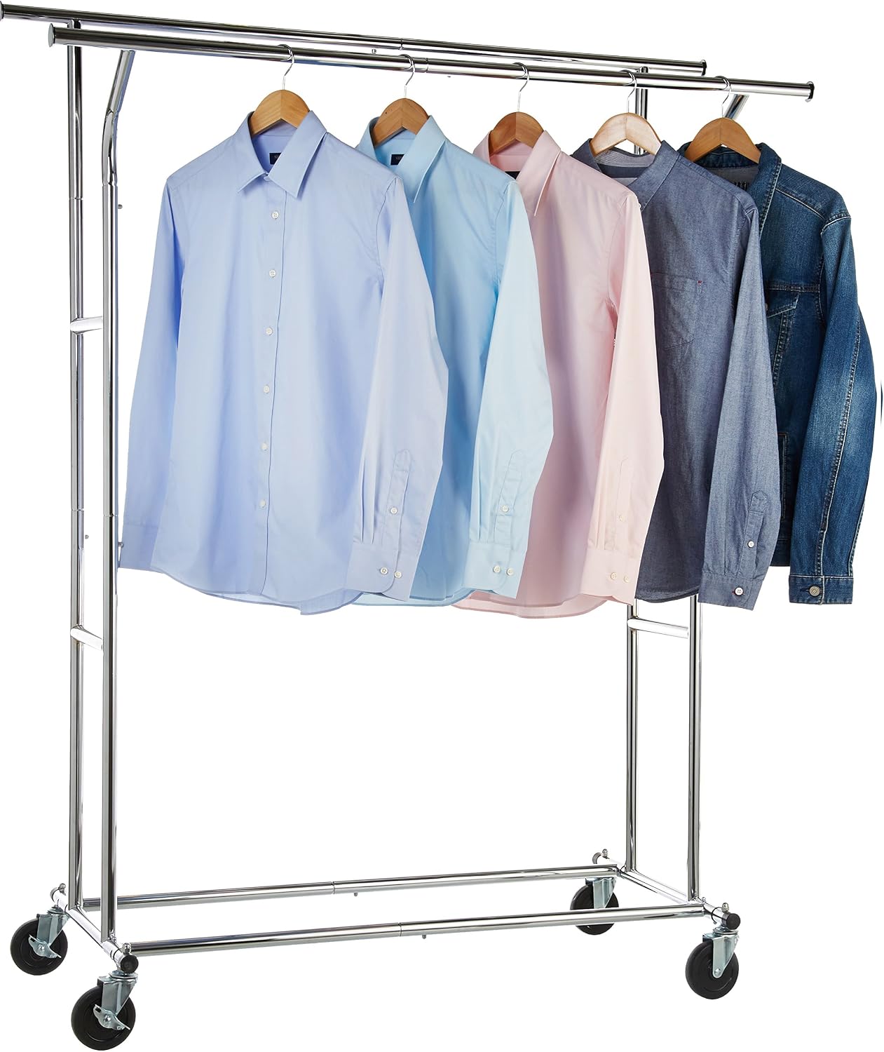 Garment Rack Amazon Basics Double Rail Garment Rack, Chrome – BigaMart
