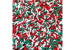 EHOPE 100G Fake Sprinkles Polymer Sprinkles Faux Sprinkles Resin Sprinkles Clay Sprinkles For Resin Fake Candy Sprinkles for Nail Art DIY Crafts Cake Phone Case (100G Long Christmas)