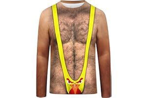 Goodstoworld Mens Halloween Tshirts Unisex Fake Muscle Hairy Chest Skeleton 3D Printed Shirts S-XXL