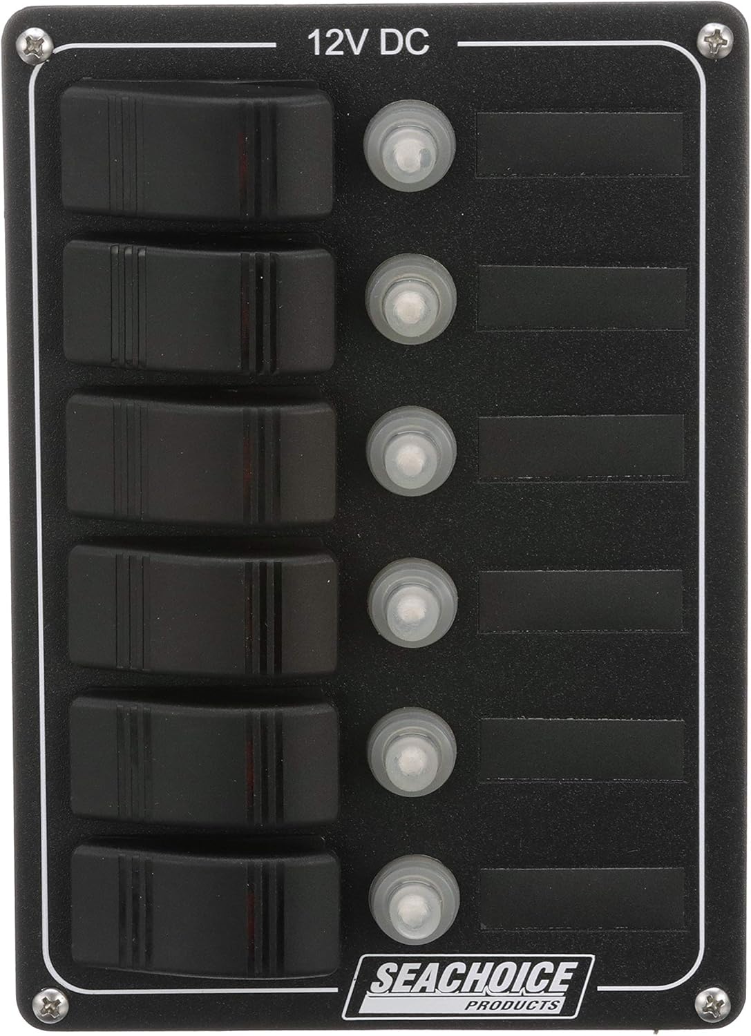 Seachoice 12501 6-Gang Breaker Panel with Rocker Switches - 5052 Aluminum - Pre-Wired, Black, 5.25" x 7.5" : Boating Rocker Switches : Sports & Outdoors