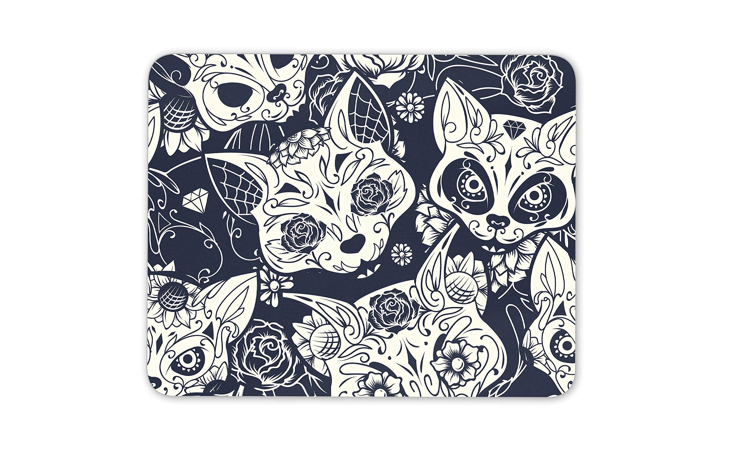 Sugar Skull Cats Mouse Mat Pad - Cat Animal Student Girls Computer #14218