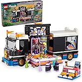 LEGO Friends Pop Star Music Tour Bus Play Together​ Toy, Social-Emotional Musical Toy with 4 Mini-Doll Characters, Toy Truck Building Kit, Music Gift for 8 Year Old Kids, Girls and Boys, 42619