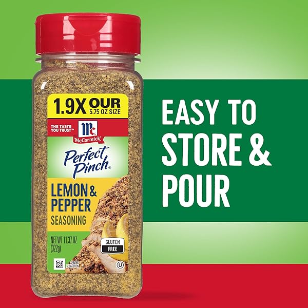 MCCORMICK PERFECT PINCH LEMON PEPPER SEASONING, 11.37 OZ