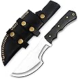 WARIVO KNIFE D2 Steel Tracker Knife 12 Inch Fixed Blade Bushcraft Survival Knife Full Tang with Micarta Handle & Leather Sheath for Camping, Hunting, Outdoor Use