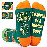 Zmart Funny Socks for Men Women - Squirrel Shark Gifts, Panda Sloth Socks for Teens