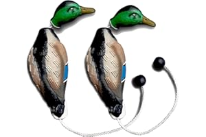 AUSCAMOTEK Duck Dummy Bumper – 2 Pieces Waterfowl Hunting Dog Training Tool for Retrievers, Realistic Mallard Design, Scent-Injectable