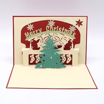 Amazon Com Gorgcase Cute Handmade 3d Pop Up Christmas Xmas Cards Holiday Cards With Envelope For New Year Gifts For Mom Dad Sister Brother Son Daughter Wife Grandma Husband Friend Tree Office Products