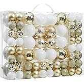 87-Pack Shatterproof Christmas Ball Ornaments Set, Christmas Tree Decorations with Hand-held Gift Package for Xmas Tree Holiday Wedding Party, Champagne