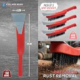 TDBS Wire Brush Set 29cm with Metal Scraper Pack of 3 view 6