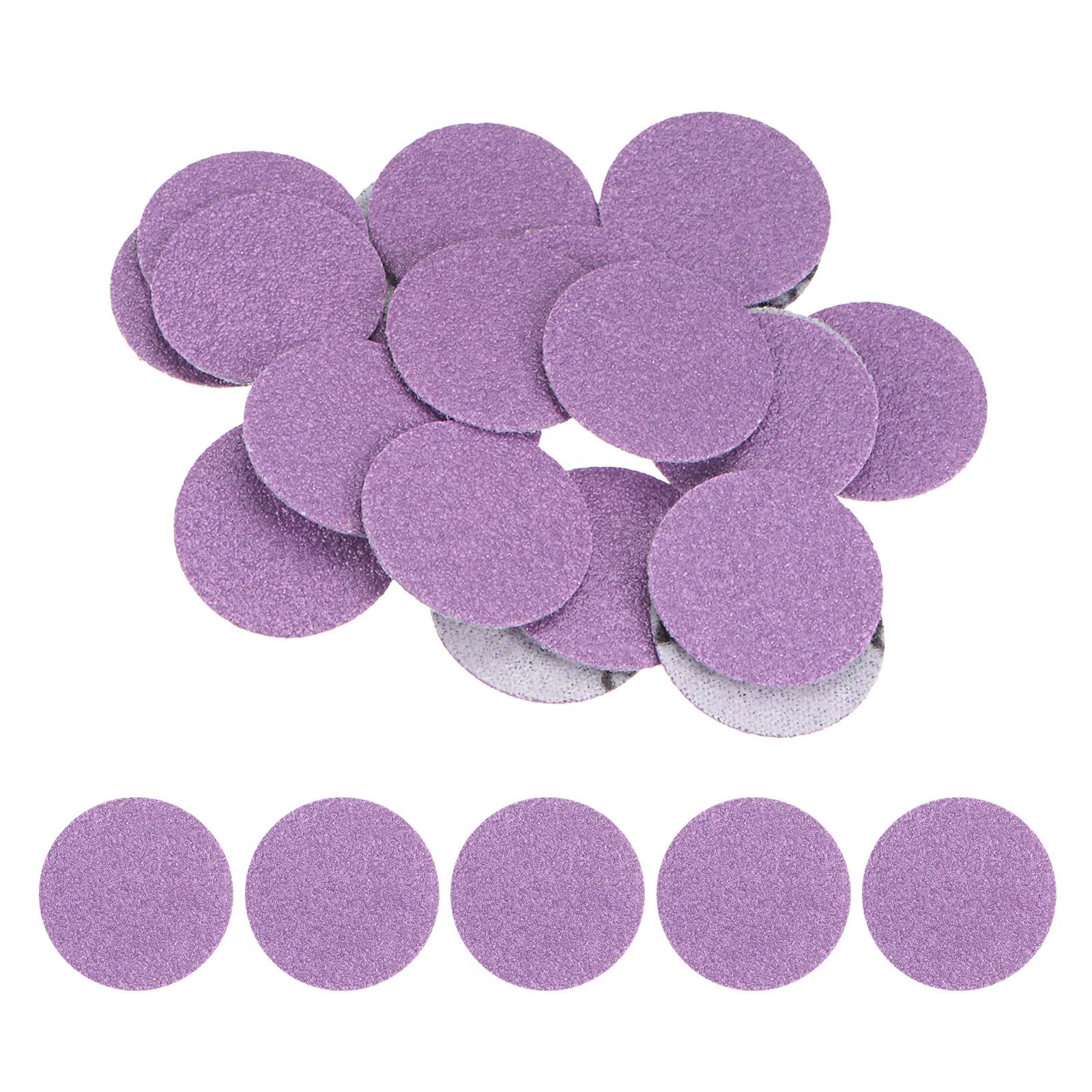 Kozelo 25pcs Premium Sanding Discs Hook and Loop - [1 Inch x 100 Grits] Purple Sandpapers Mini Size for Jewelry Wood Metal Polishing