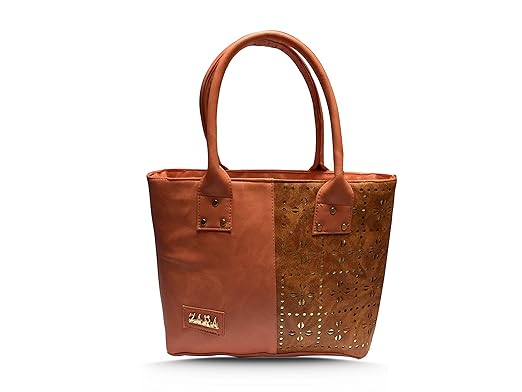Beautiful Leather Hand/Shoulder Tote Bag for Women (Brown)