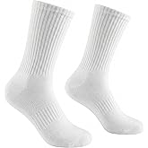 Freshpairs Cushioned Crew Socks, Moisture Wicking Breathable Cotton Athletic Running Sport Socks for Men Women, 4-Pack