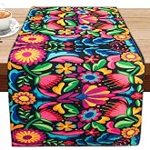 Mexican Table Runner, 72 x 13 Inch Floral Table Ruuner, Dia De Los Muertos and Cinco De Mayo Decorations Fiesta Party Supplies Table Decoration for Day of The Dead Home Kitchen Dining Room
