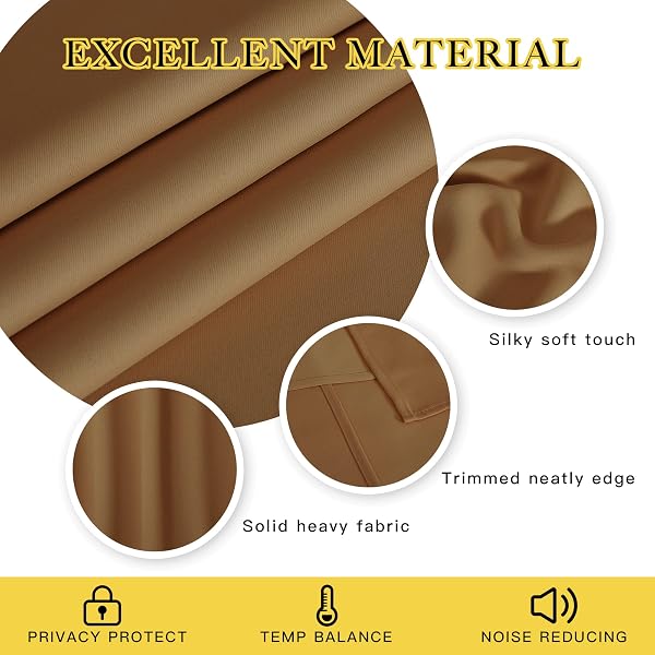 NICETOWN SLIDING DOOR CURTAIN 108 INCHES LONG – BLACKOUT THERMAL INSULATED GROMMET ROOM DIVIDER PRIVACY DRAPE FOR PATIO GLASS DOOR, 1 PANEL, GOLD BROWN, 100 INCH EXTRA WIDE