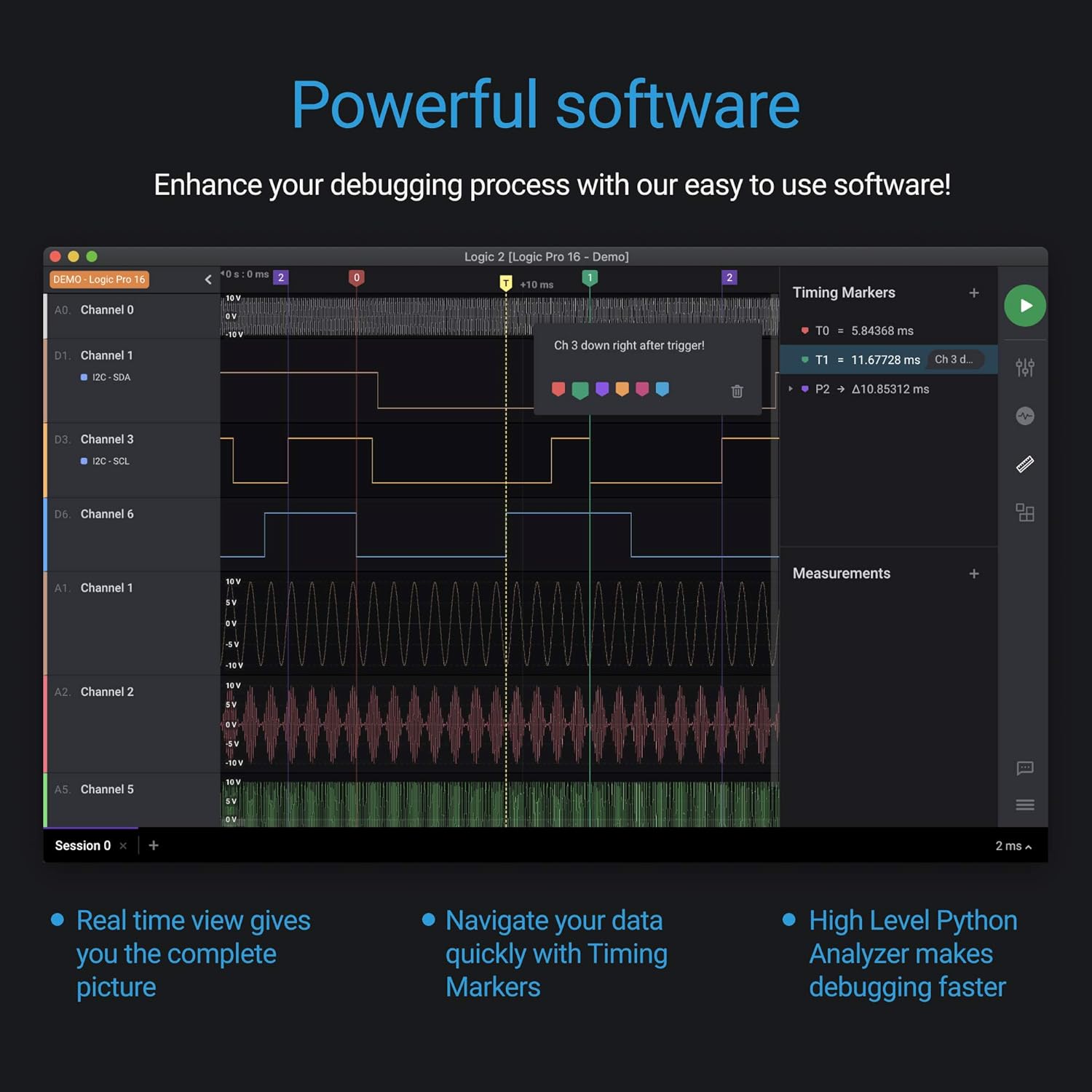 Logic Pro 16 (Black) Saleae 16Channel Logic Analyzer BigaMart