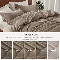 Bedsure 100% Washed Cotton Duvet Cover Oversized