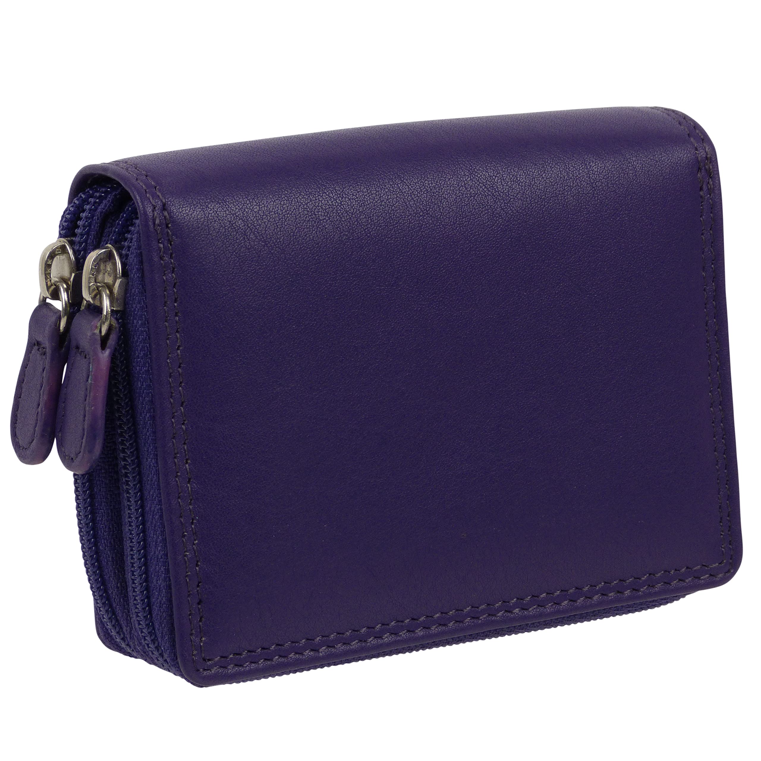 Golunski Leather Unisex Credit Card Concertina Purse, Purple