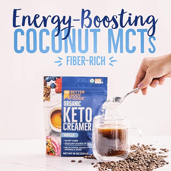 BETTERBODY FOODS ORGANIC KETO CREAMER, VANILLA CREAMER, DAIRY-FREE, GLUTEN-FREE, 10 OZ, WHITE, 1 COUNT