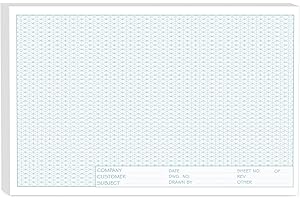 AIDUNMIS Isometric Graph Paper 11x17, 50 Sheets Large Graph Paper Pads, Top Landscape Glue Binding Blueprint Engineering Paper, Isometric Grid Paper 11x17 for Drafting, Architecture, Engineering and 3D Design