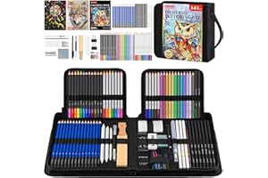 ARUNDHATI 141 PCS Art Supplies Sketching Kit Pro Max, Drawing Pencils with Sketchbook, Coloring Book, Colored Graphite Charcoal Watercolor & Metallic Pencils, Drawing Supplies Gifts for Artists Adults Kids